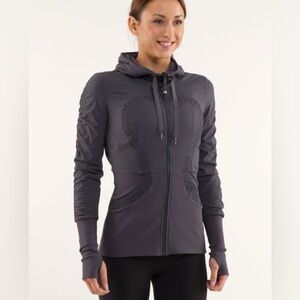 Lululemon Dance Studio Coal stretch grey casual yoga athletic lightweight jckt 6